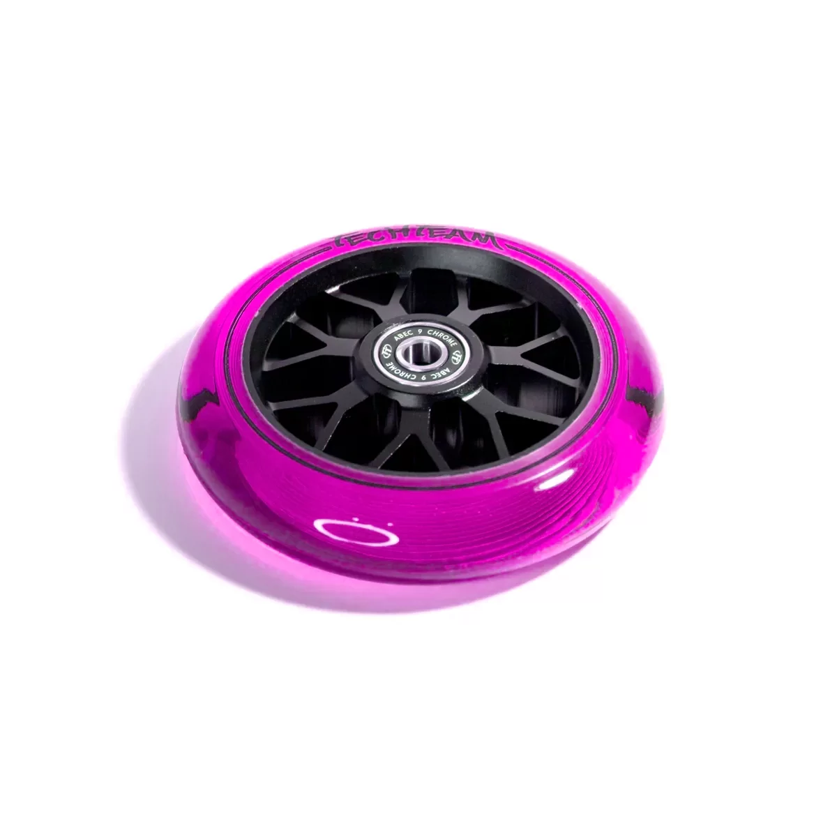 Реальное фото Колесо для самоката TechTeam X-Treme 110 мм Форма Wind2 pink transparent от магазина СпортЕВ