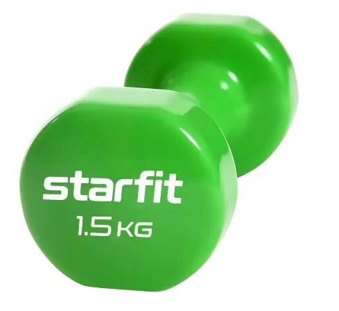 Реальное фото Гантели виниловые 1.5 кг StarFit Core DB-101 зеленый (пара) УТ-00020382 от магазина СпортЕВ