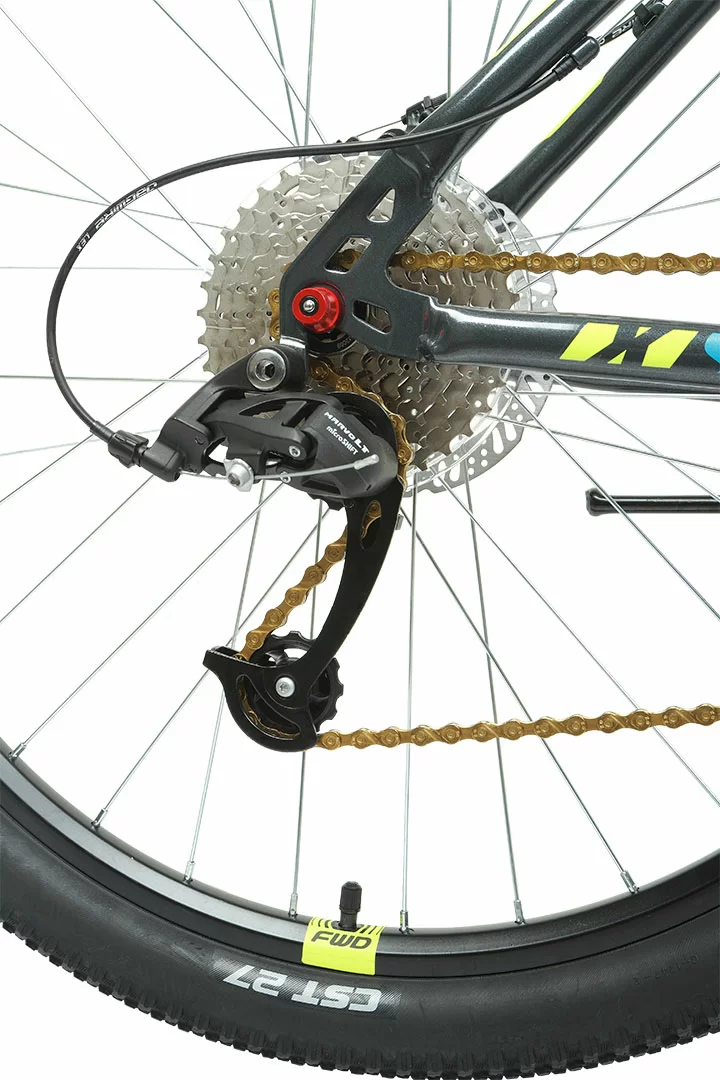 Реальное фото Велосипед Forward Sporting 27.5 X D (9ск) (2022) т.серый/зеленый от магазина СпортЕВ