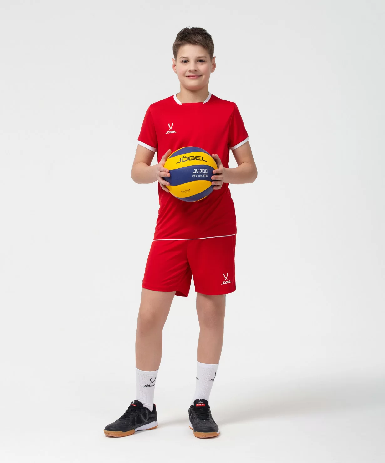 Реальное фото Футболка волейбольная Camp, красный, детский Jögel от магазина СпортЕВ