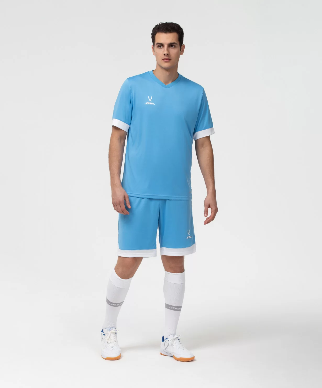 Реальное фото Шорты игровые JÖGEL DIVISION PerFormDRY Union Shorts, голубой/белый/белый от магазина Спортев