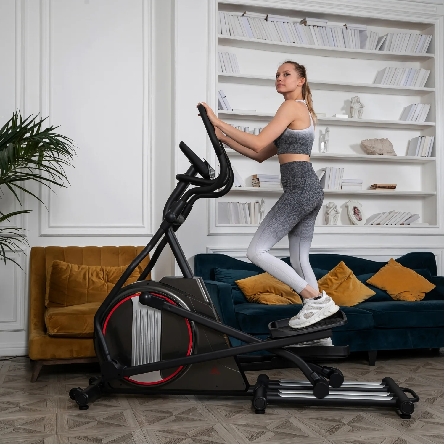 Реальное фото Эллиптический тренажер DFC E97614 магн.эл.привод от магазина Спортев