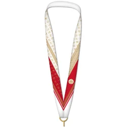 Лента для медали бело-красная знак ГТО (1-сторонняя, 25 мм)