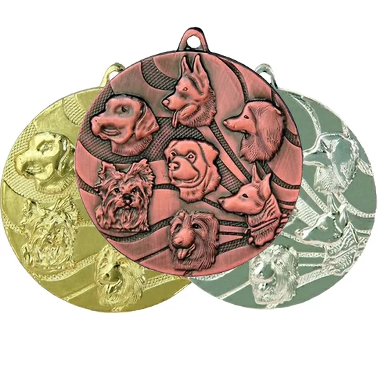 Реальное фото Комплект медалей MMC 3150 (G/S/B) собаки (D-50мм, s-2,5мм) от магазина СпортЕВ