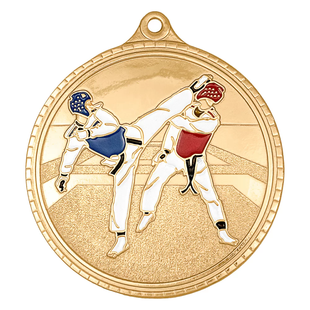 Реальное фото Медаль MZP 387-55/В тхэквондо (D-55мм, s-2,5мм) томпак от магазина СпортЕВ
