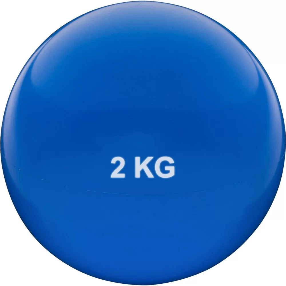 Реальное фото Медбол 2 кг HKTB9011-2 d-13см ПВХ/песок синий от магазина СпортЕВ