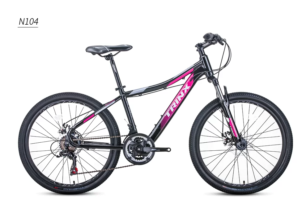Реальное фото Велосипед TRINX N104 24" черный/розовый/красный/белый от магазина СпортЕВ