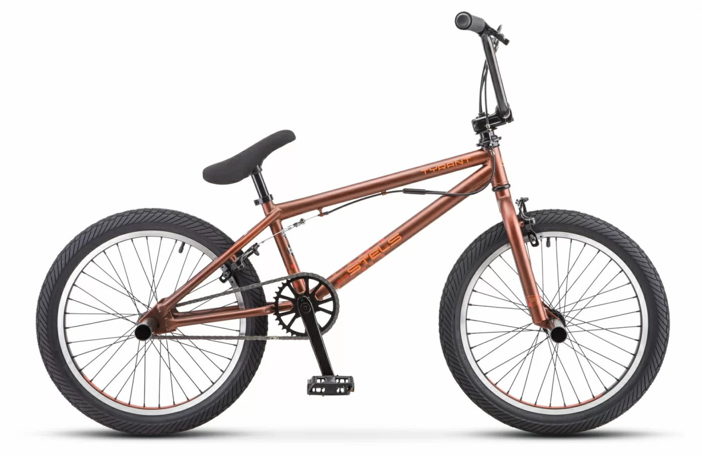 Реальное фото Велосипед Stels Tyrant 20" (2021) коричневый V030 от магазина СпортЕВ