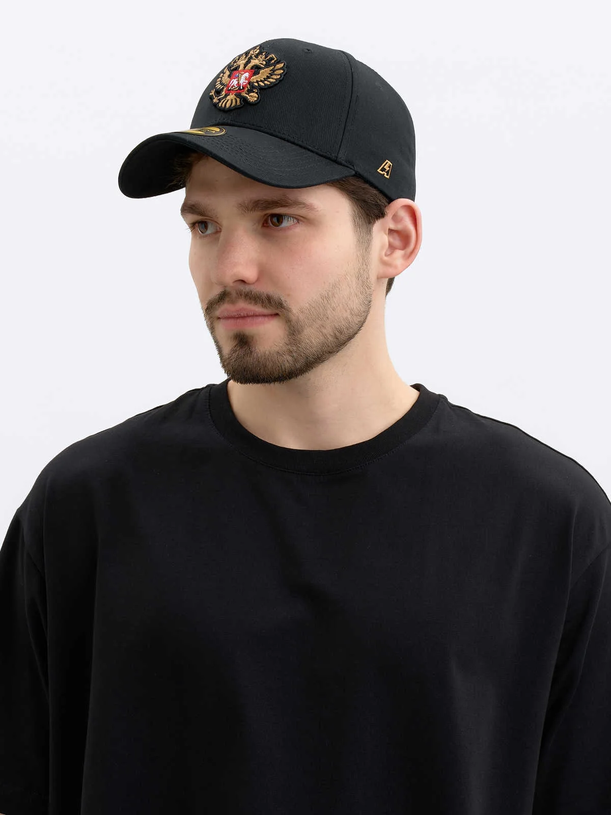 Реальное фото Бейсболка Россия черная р.55-58 10392 от магазина Спортев