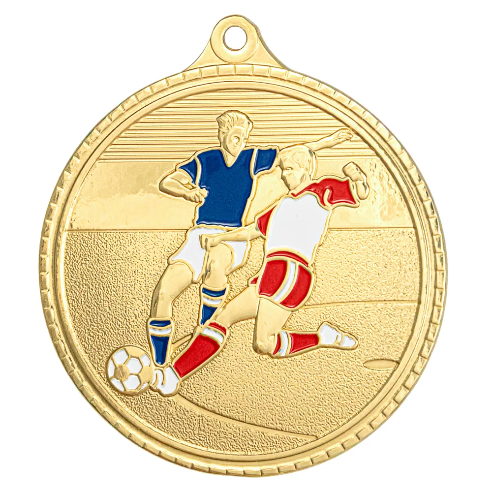 Реальное фото Медаль MZP 385-55/G футбол (D-55мм, s- 2,5мм) латунь от магазина СпортЕВ