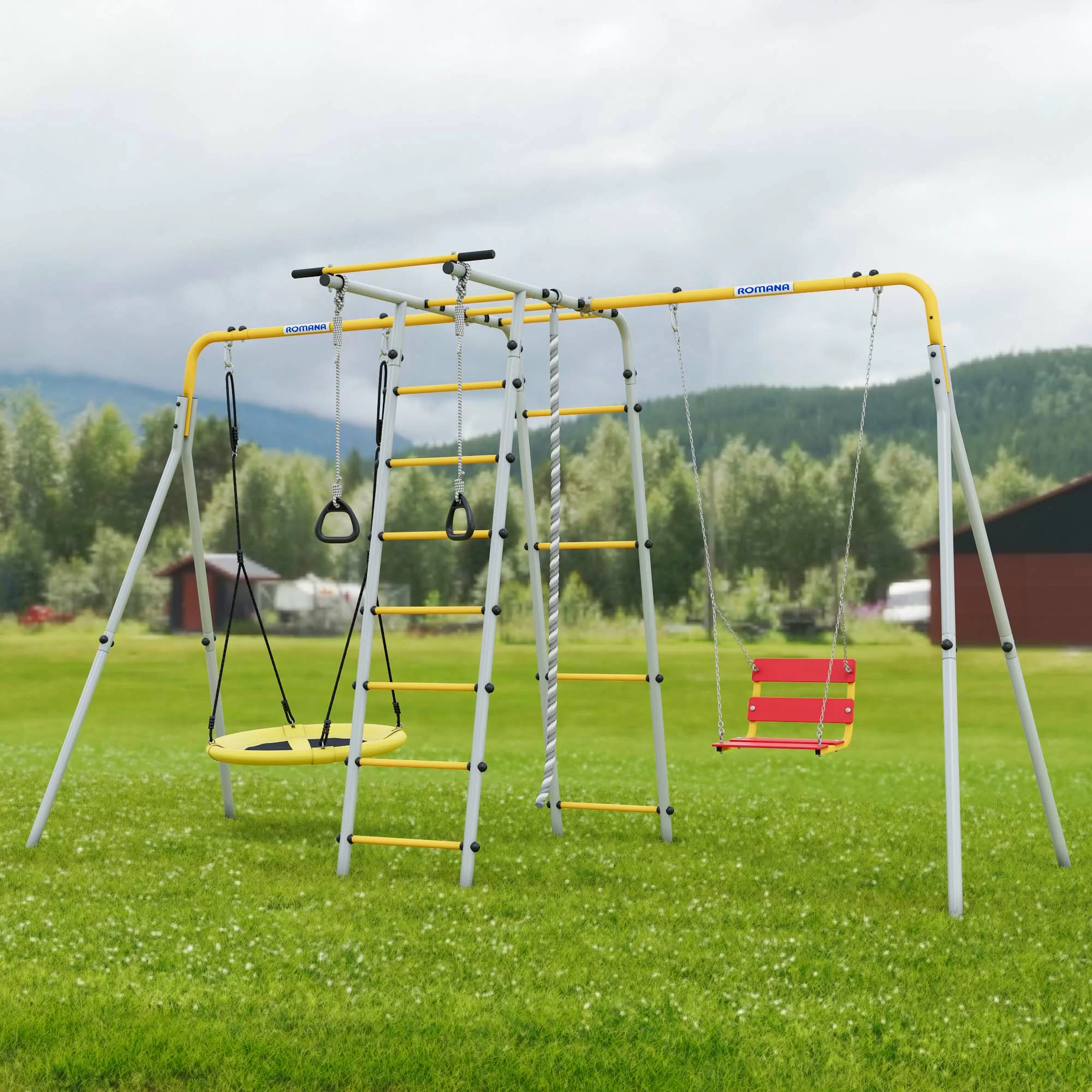 Реальное фото Детский спортивный комплекс для дачи Romana Лесная поляна-3-PRO (Комплект №10)  от магазина СпортЕВ