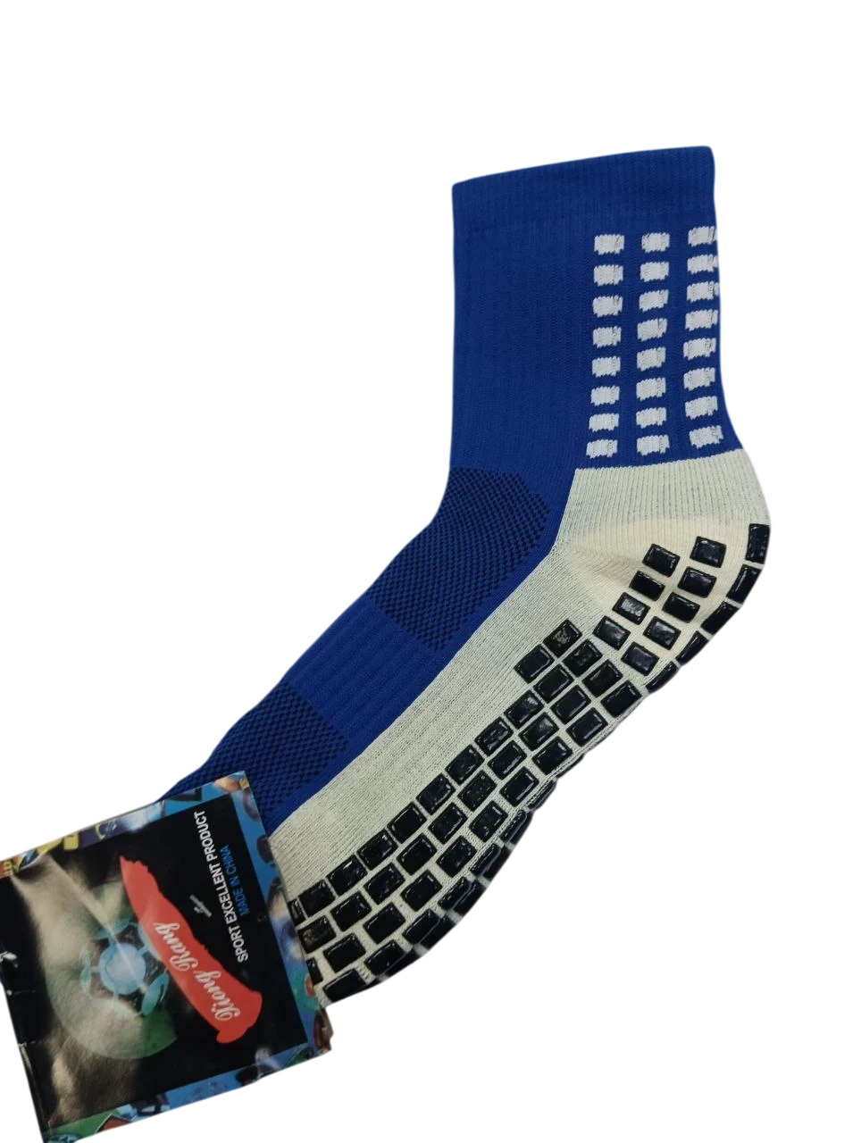 Реальное фото Носки футбольные нескользящие синий от магазина Спортев