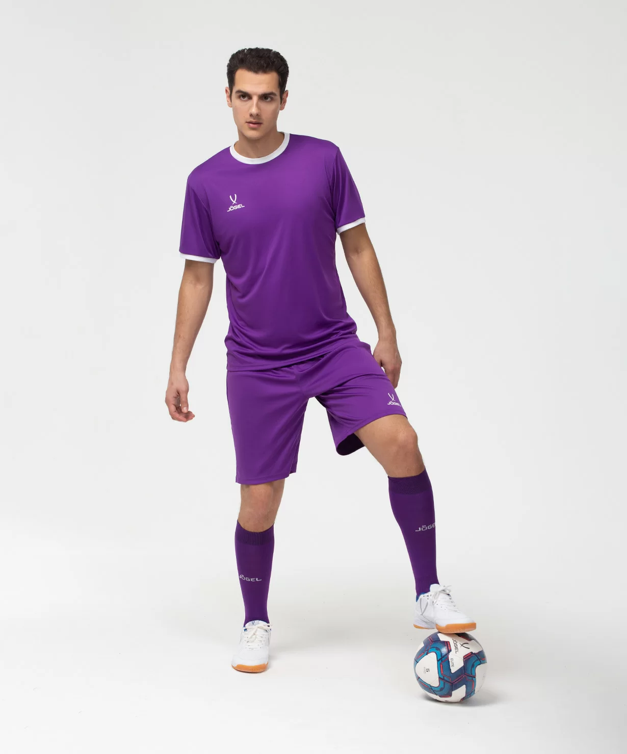 Реальное фото Шорты игровые JÖGEL CAMP Classic Shorts, фиолетовый/белый от магазина Спортев