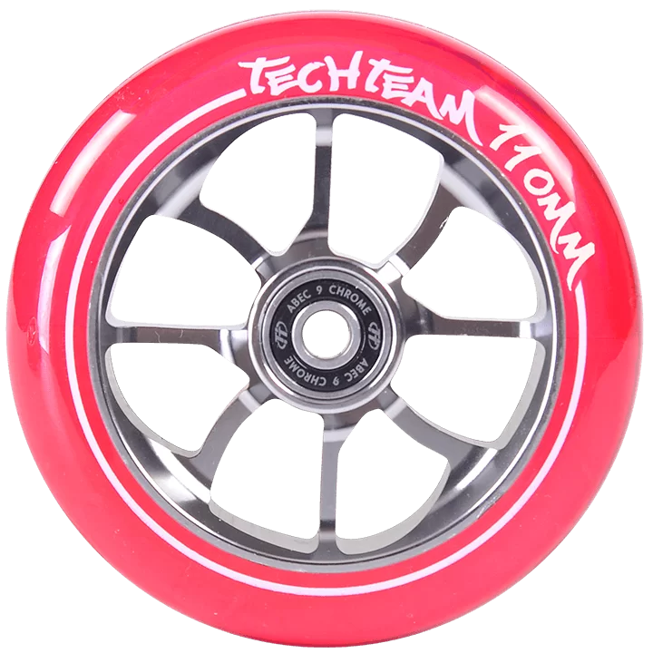 Реальное фото Колесо для самоката TechTeam X-Treme 110 мм Форма PO transparent red от магазина СпортЕВ