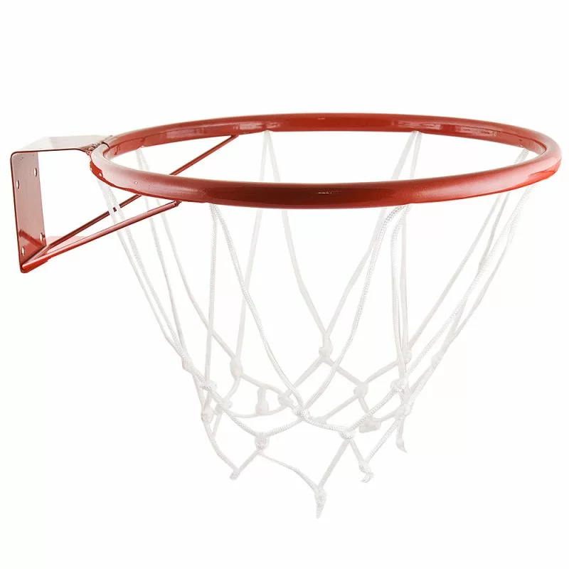 Реальное фото Кольцо баскетбольное №7 с упором и сеткой d=450 мм от магазина СпортЕВ