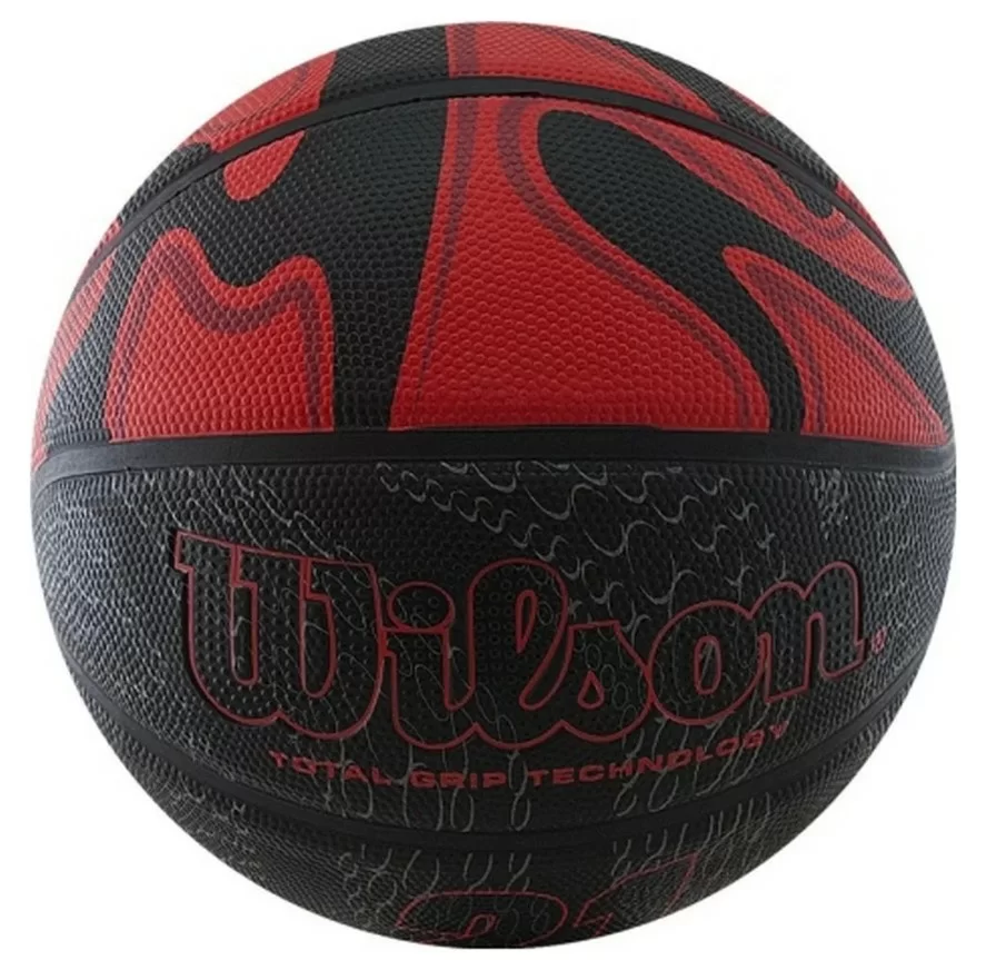 Реальное фото Мяч баскетбольный Wilson 21 Series размер №7 красн-чер-сереб WTB2103XB07 от магазина СпортЕВ