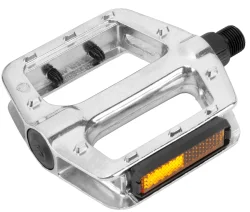 Педали FP-922 Feimin, ось 9/16" со светоотражателями алюминий серебристые 360124