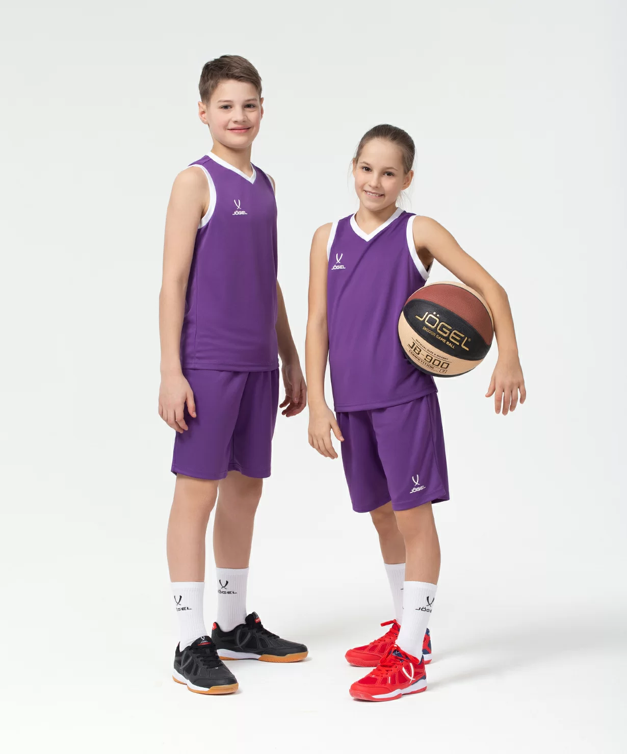 Реальное фото Шорты баскетбольные Camp Basic, фиолетовый, детский Jögel от магазина СпортЕВ