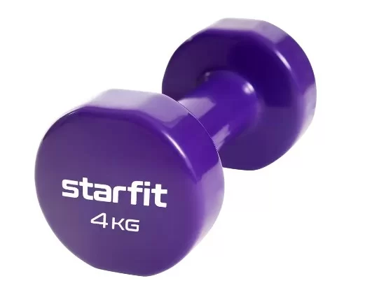 Реальное фото Гантели виниловые 4 кг StarFit Core DB-101 фиолетовый (пара) УТ-00020386 от магазина СпортЕВ