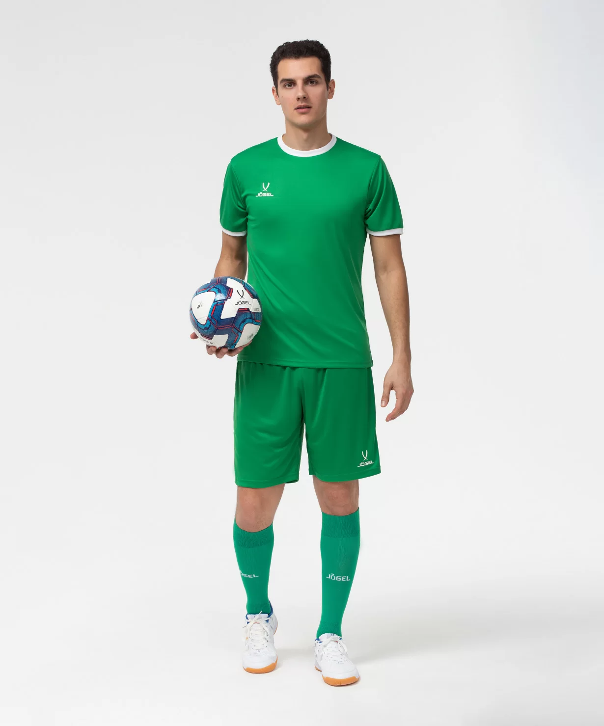 Реальное фото Футболка футбольная CAMP Origin, зеленый/белый Jögel от магазина Спортев