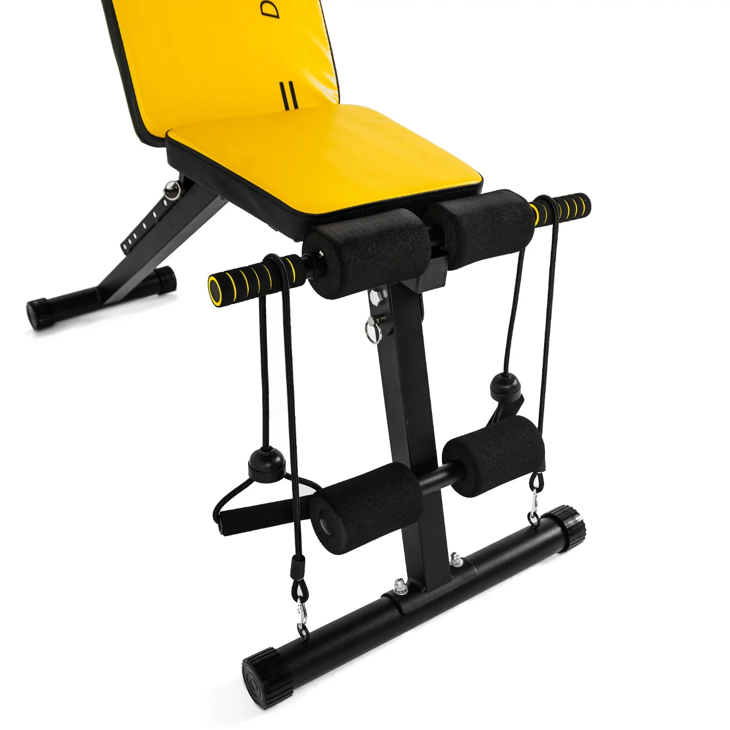 Реальное фото Скамья универсальная с эспандерами DFC D008Y от магазина Спортев