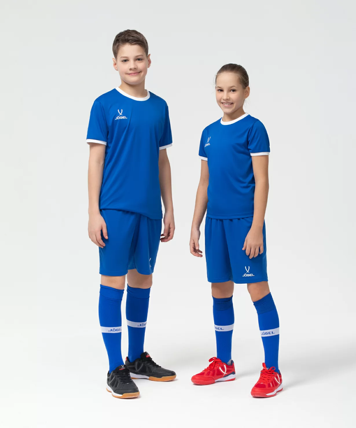 Реальное фото Футболка футбольная CAMP Origin, синий/белый, детский Jögel от магазина Спортев