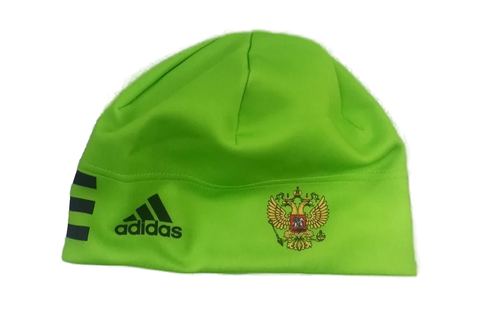 Реальное фото Шапка гоночная с лого Adidas салатовый от магазина Спортев