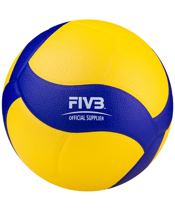 Реальное фото Мяч волейбольный Mikasa V320W р.5 желто-синий от магазина СпортЕВ