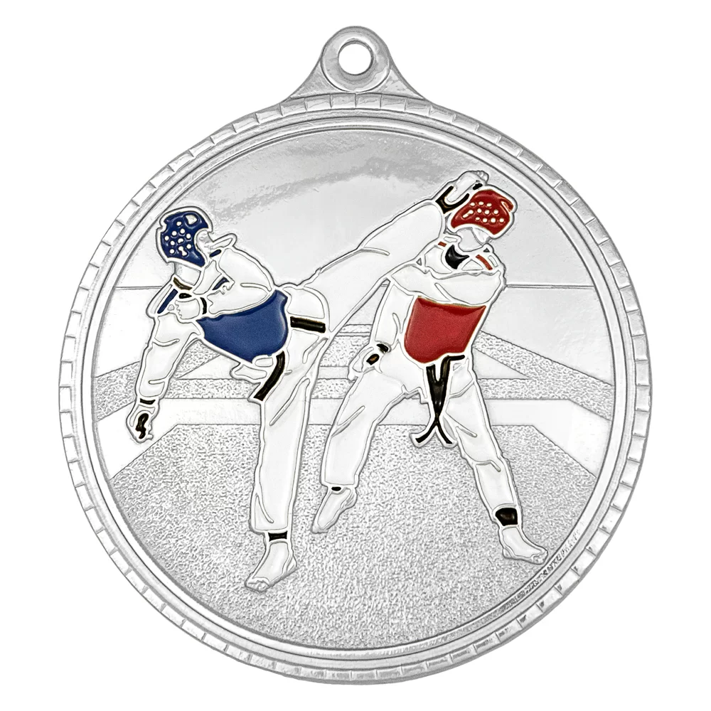 Реальное фото Медаль MZP 387-55/S тхэквондо (D-55мм, s-2,5мм) нейзильбер от магазина СпортЕВ