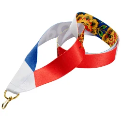 Лента для медали РФ Россия хохлома (1-сторонняя, 25 мм)