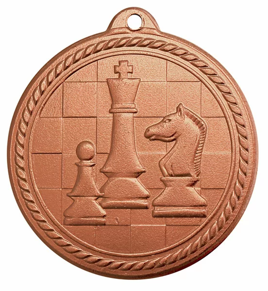Реальное фото Медаль MZ 80-50/ВM шахматы (D-50мм, s-2мм) от магазина СпортЕВ