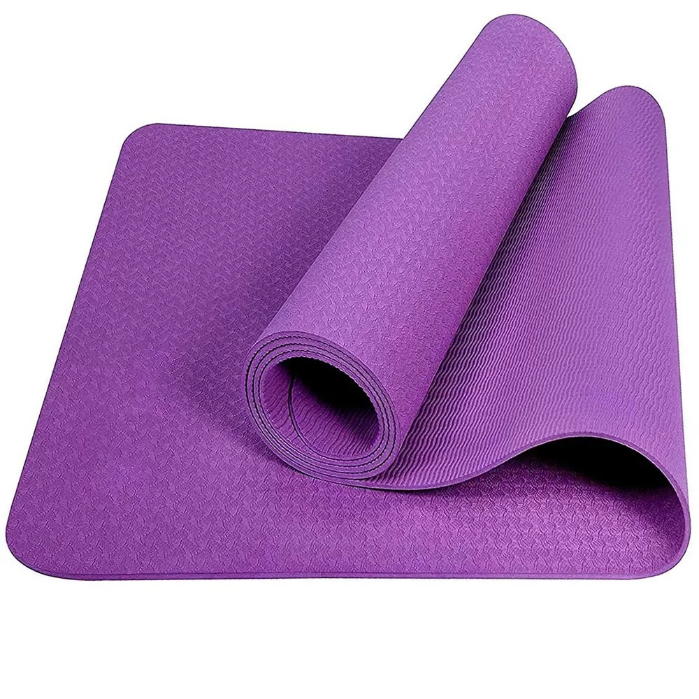 Реальное фото Коврик для йоги 183х61х0,6 см E39315 ТПЕ фиолетовый 10021197 от магазина СпортЕВ