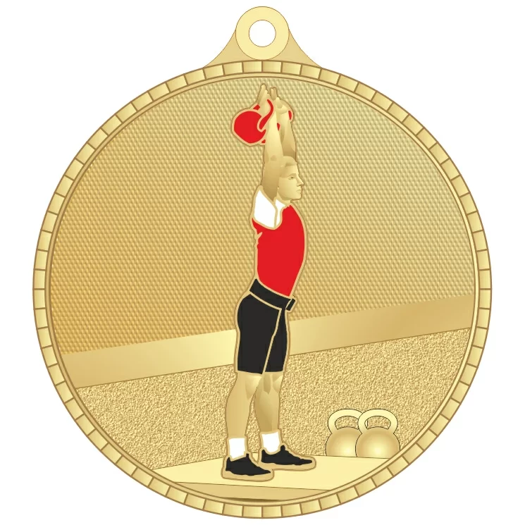 Реальное фото Медаль MZP 617-55/G гиревой спорт (D-55мм, s-2 мм) от магазина СпортЕВ