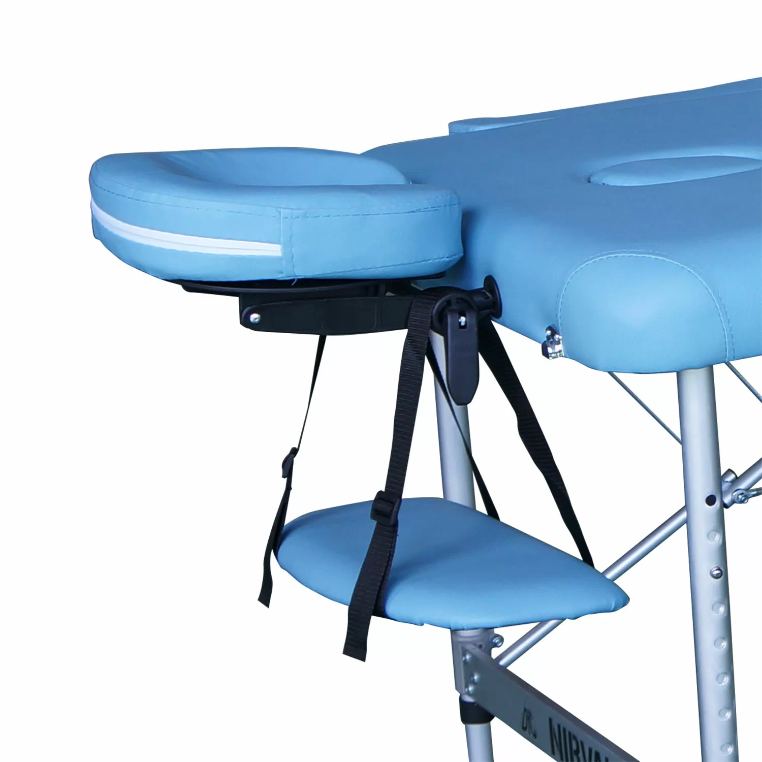 Реальное фото Массажный стол DFC NIRVANA, Elegant LUXE, 186х70х4 см, алюм. ножки, цвет св.голубой (Lt.Blue) TS2010_Bu от магазина СпортЕВ