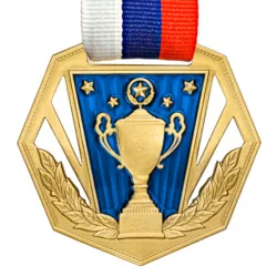 Медаль MZP 369-60/GBU с лентой (D-60 мм, s-2 мм)  латунь