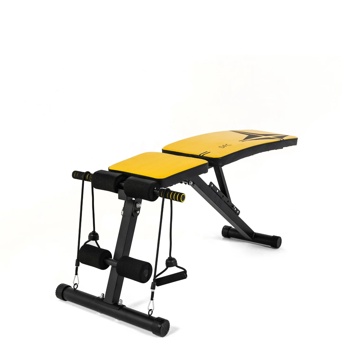 Реальное фото Скамья универсальная с эспандерами DFC D008Y от магазина Спортев