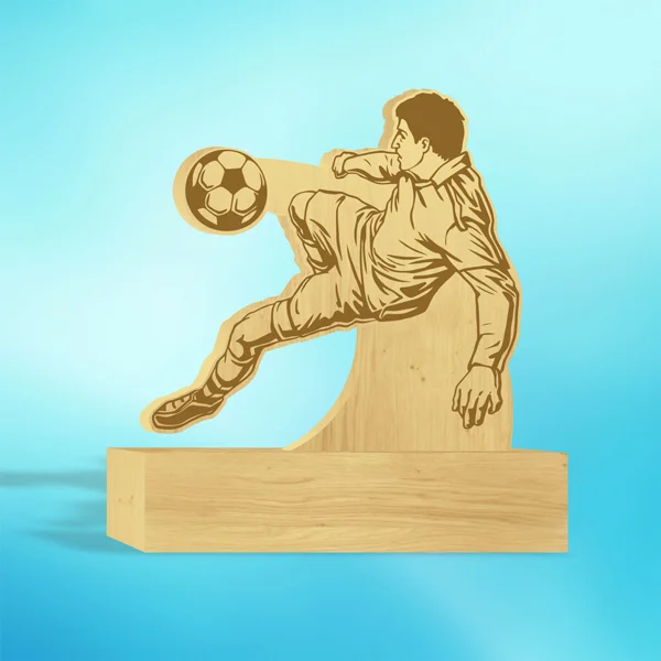 Реальное фото Приз NF002 футбол (дерево, H-190 мм) от магазина Спортев