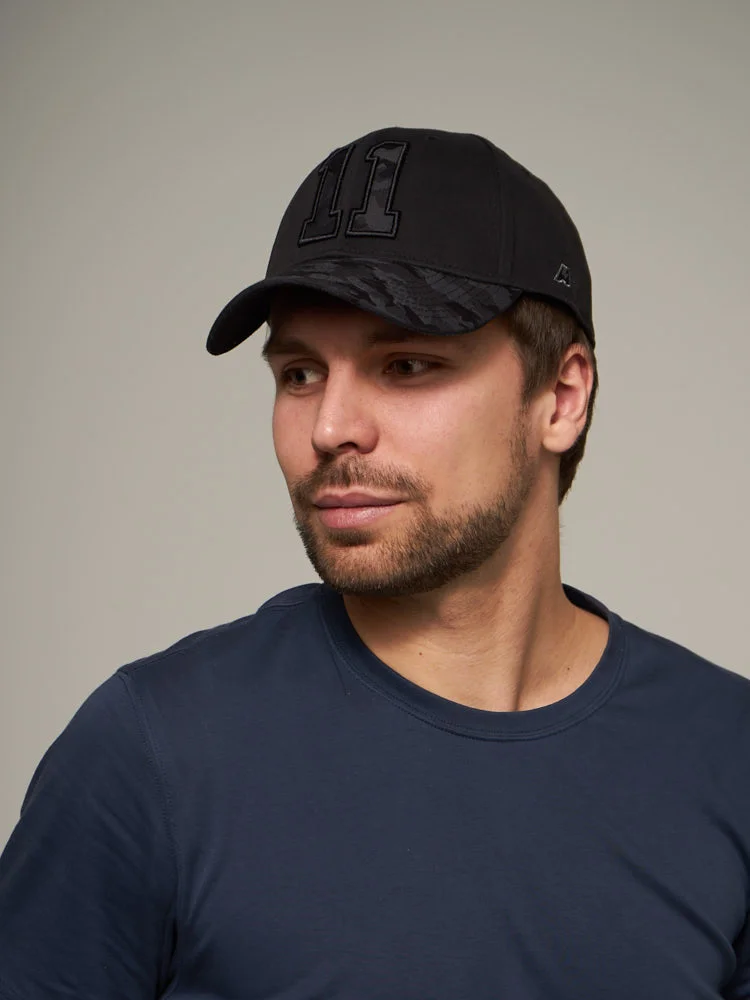 Реальное фото Бейсболка №11 черная р.55-58 20693 от магазина Спортев