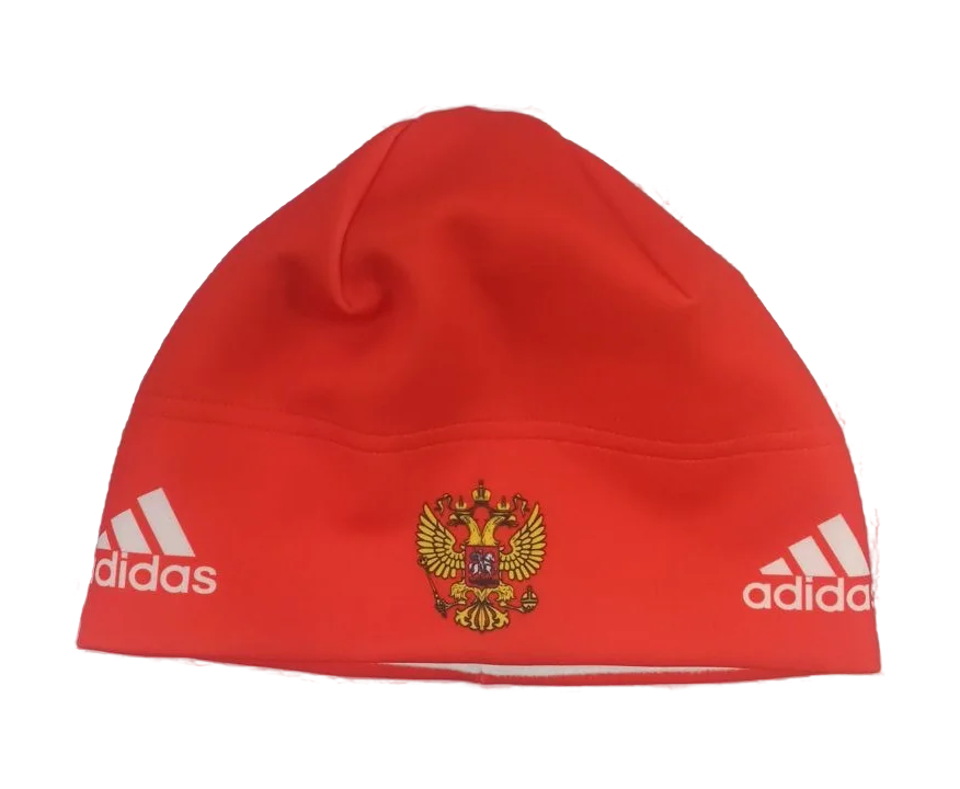 Реальное фото Шапка гоночная с лого Adidas красный от магазина Спортев