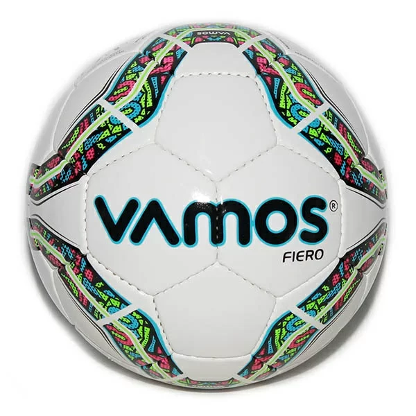 Реальное фото Мяч футбольный Vamos Fiero 32П №5 бело-красно-голубой BV 2560-AFH от магазина СпортЕВ
