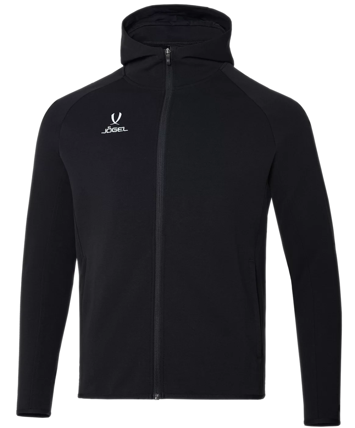 Реальное фото Олимпийка с капюшоном ESSENTIAL Athlete Jacket, черный Jögel от магазина СпортЕВ
