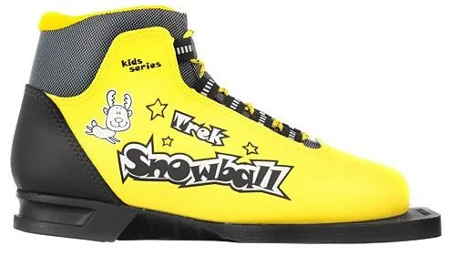 Реальное фото Ботинки лыжные Trek Snowball синт. желт-черн. (75мм) ИК08-12-01 от магазина СпортЕВ