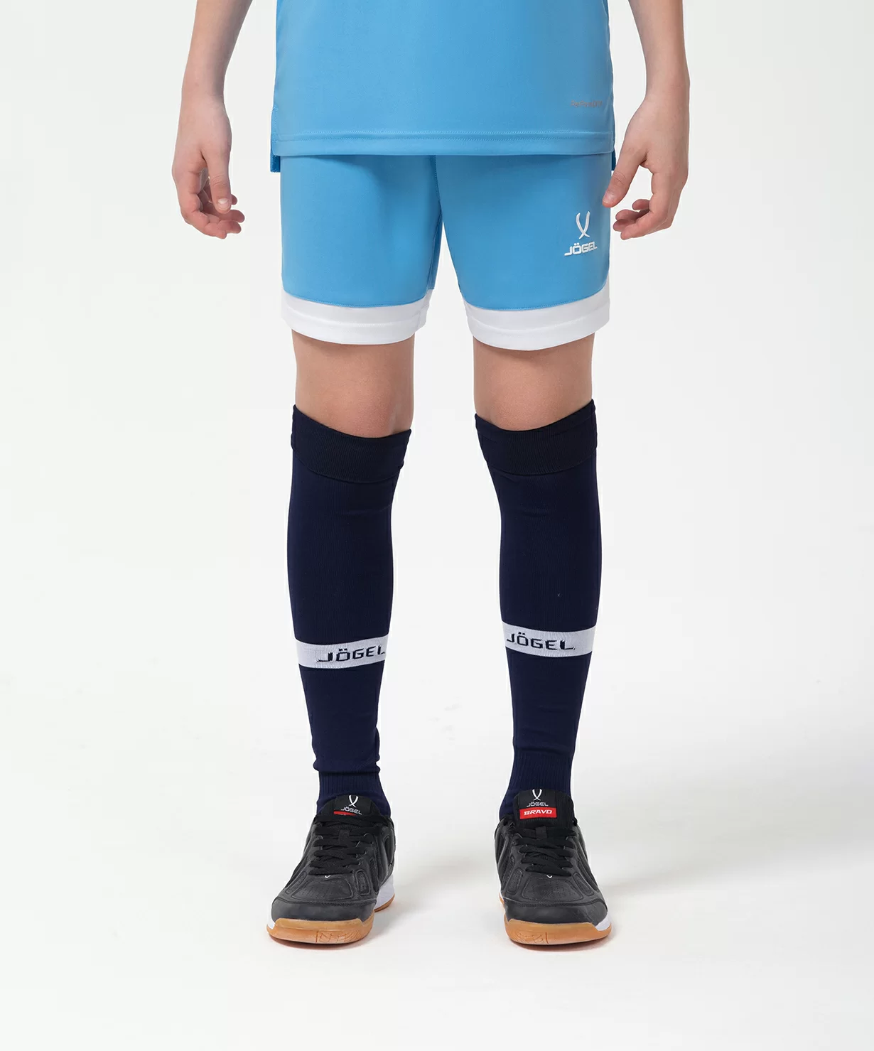 Реальное фото Шорты игровые JÖGEL DIVISION PerFormDRY Union Shorts, голубой/белый/белый от магазина Спортев