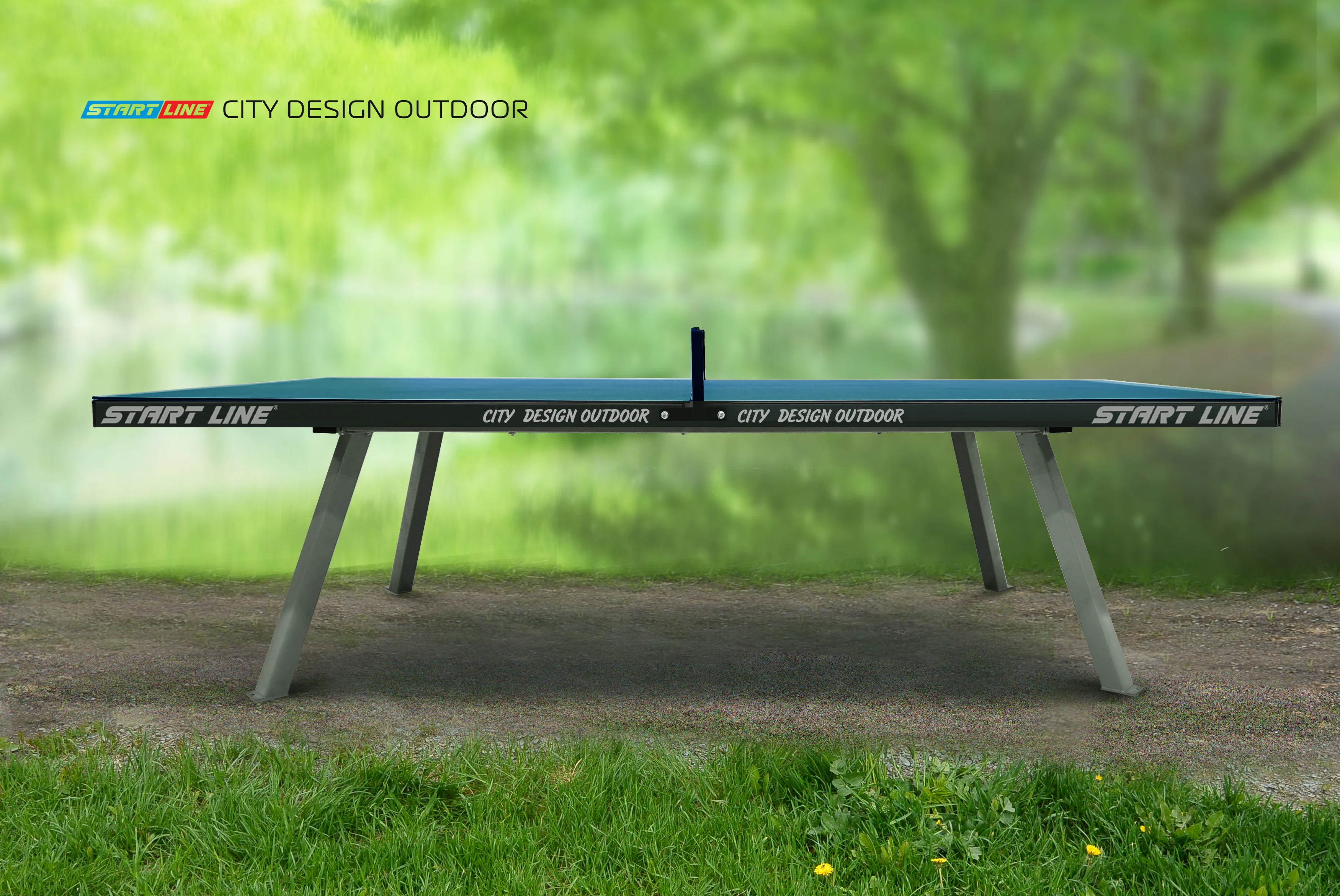 Реальное фото Стол теннисный City DESIGN Всепогодный Синий от магазина Спортев
