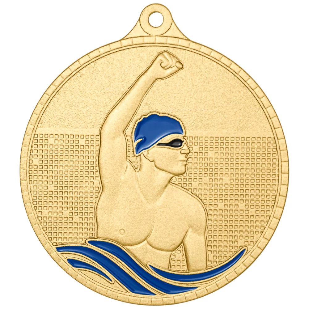 Реальное фото Медаль MZP 604-55/G плавание (D-55мм, s-2 мм) от магазина СпортЕВ