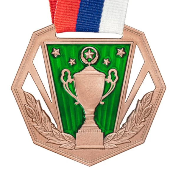 Реальное фото Медаль MZP 569-60/BM (D-60мм, s-2мм) с лентой от магазина СпортЕВ