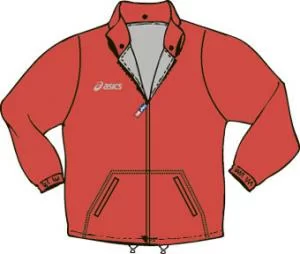 Реальное фото Куртка Asics Jacket Time JR в/з красная T557Z2/0026 от магазина СпортЕВ