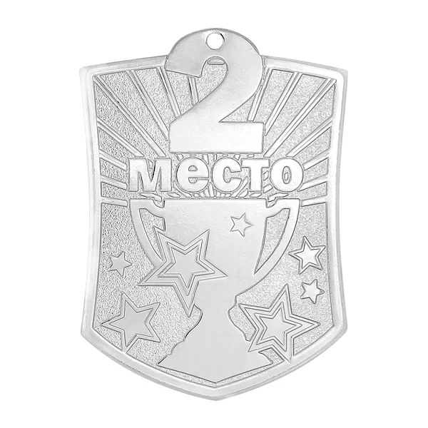 Реальное фото Медаль MZ 133-70/S 2 место (51х70мм, s-2,5мм) от магазина СпортЕВ