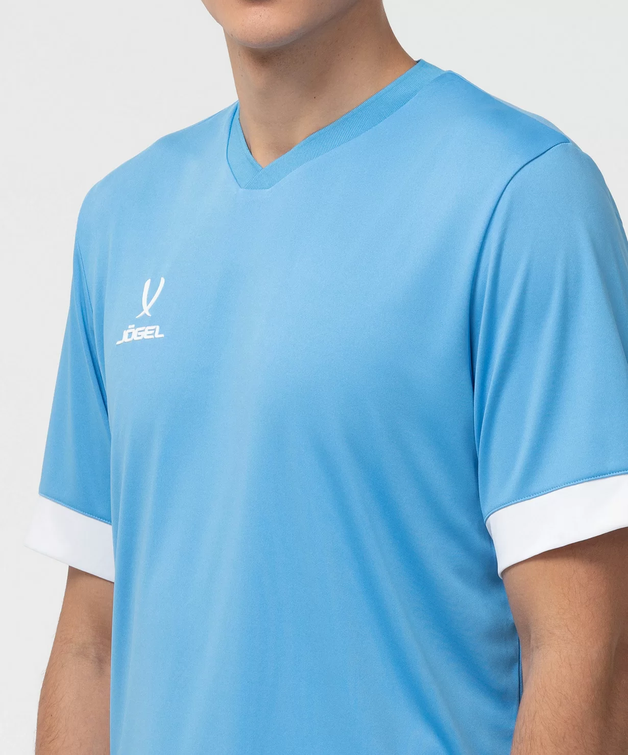 Реальное фото Футболка игровая JÖGEL DIVISION PerFormDRY Union Jersey, голубой/белый/белый от магазина Спортев