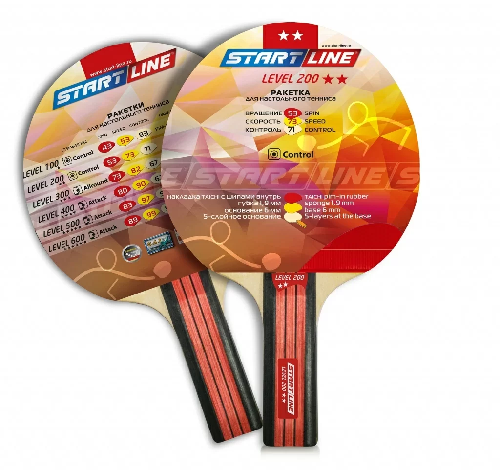 Реальное фото Ракетка для настольного тенниса Start line Level 200 New (прямая) 12306 от магазина СпортЕВ